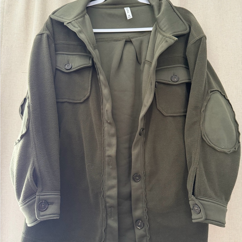 Zenana Outfitters Khaki Button-Up Jacket